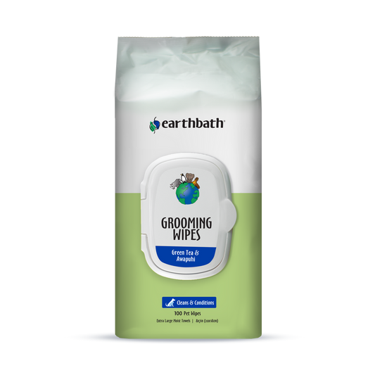 Earth Bath Grooming Wipes Green Tea & Awapuhi -100ct
